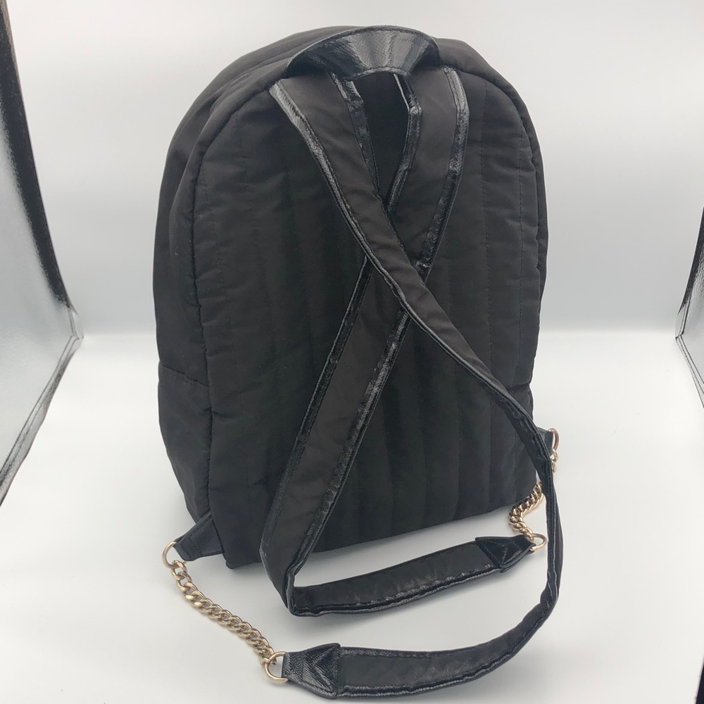 Victoria's Secret Black Backpack with Gold Embellishments Hearts & Wings - Picture 9 of 11